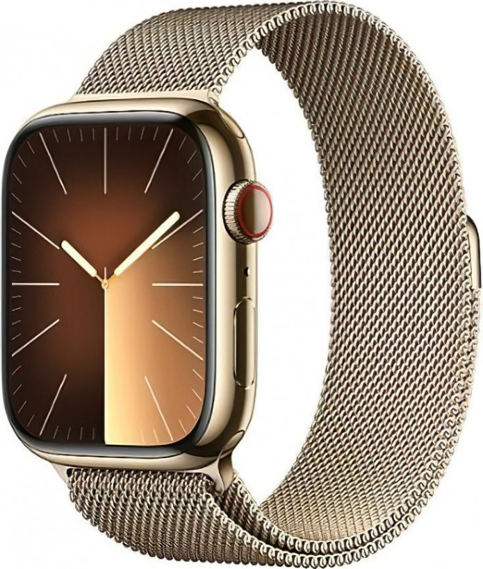 Смарт-годинник Apple Watch Series 9 GPS + Cellular 45mm Gold S. Steel Case w. Gold Milanese Loop (MRMU3)  Фото №0