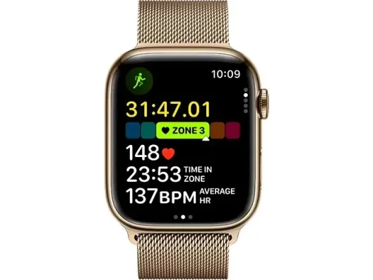 Смарт-годинник Apple Watch Series 9 GPS + Cellular 45mm Gold S. Steel Case w. Gold Milanese Loop (MRMU3)  Фото №7