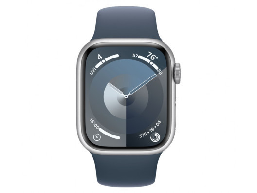 Смарт-годинник Apple Watch Series 9 GPS + Cellular 45mm Silver Alu. Case w. Storm Blue S. Band - M/L (MRMH3)  Фото №3