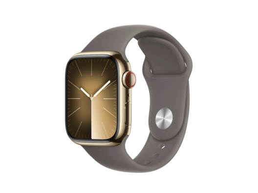 Смарт-годинник Apple Watch Series 9 GPS + Cellular 45mm Gold S. Steel Case w. Clay Sport Band - S/M (MRMR3)  Фото №2