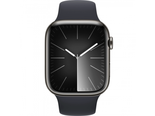 Смарт-годинник Apple Watch Series 9 GPS + Cellular 45mm Graphite S. Steel Case w. Midnight S. Band - M/L (MRMW3)  Фото №3