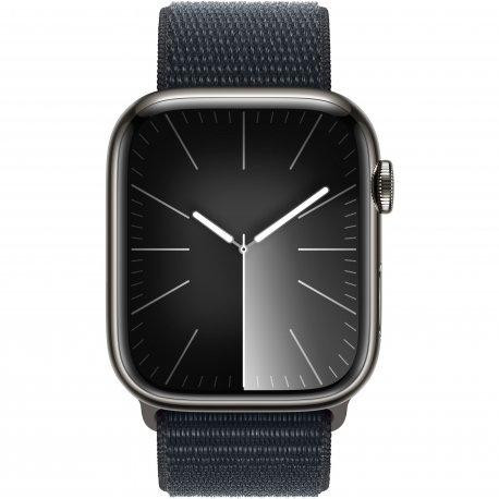 Смарт-годинник Apple Watch Series 9 GPS + Cellular 45mm Graphite S. Steel Case w. Midnight S. Loop (MRQN3+MT593)  Фото №3