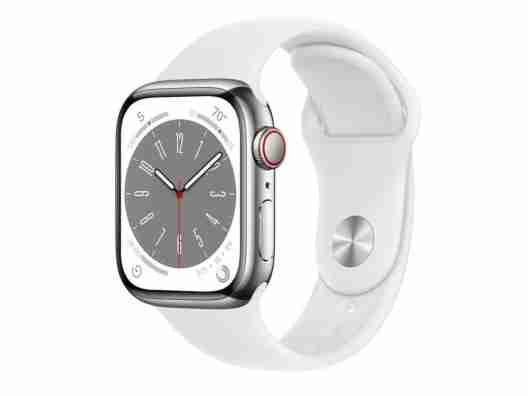 Смарт-годинник Apple Watch Series 8 GPS 45mm Silver Aluminum Case with White S. Band - S/M (MP6P3/MP6T3)  Фото №2