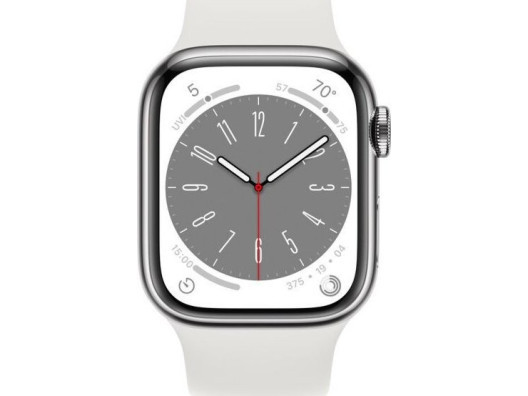 Смарт-годинник Apple Watch Series 8 GPS 45mm Silver Aluminum Case with White S. Band - S/M (MP6P3/MP6T3)  Фото №3