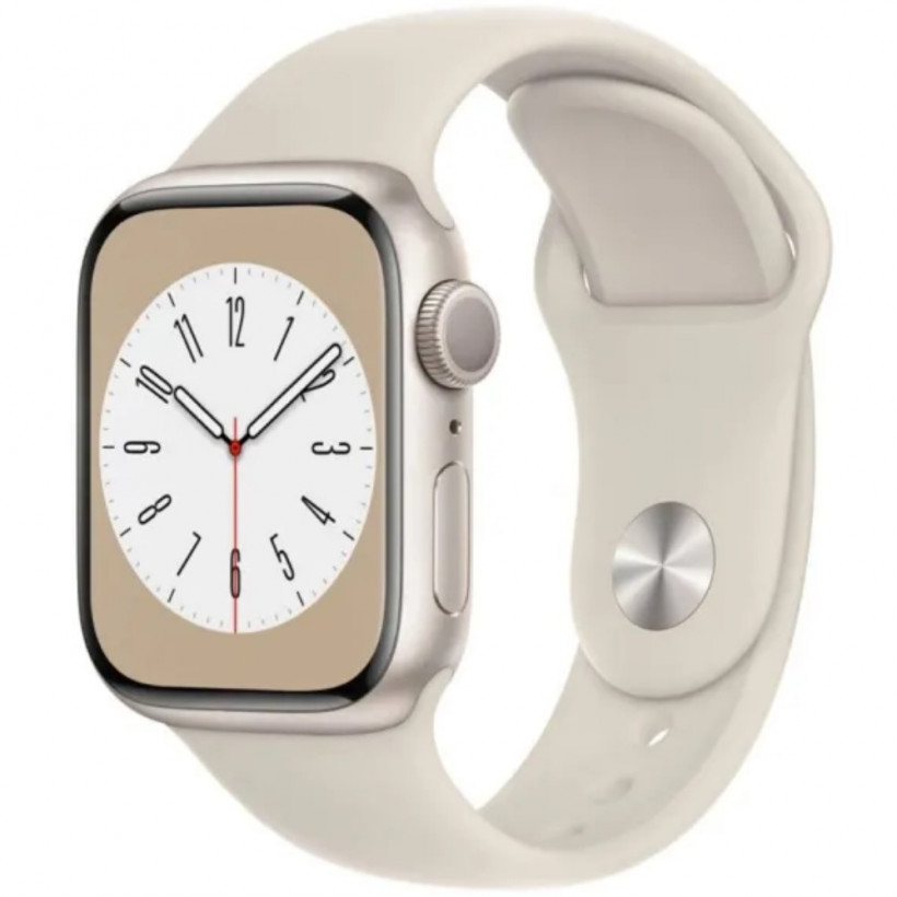 Смарт-годинник Apple Watch Series 8 GPS 45mm Starlight Aluminium Case w. Starlight S. Band - M/L (MNP93)