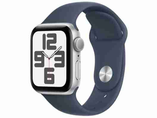 Смарт-часы Apple Watch SE 2 GPS 44mm часы Apple Watch SE 2 GPS 44mm Silver Aluminium Case with Storm Blue Sport Band M/L (MREE3)