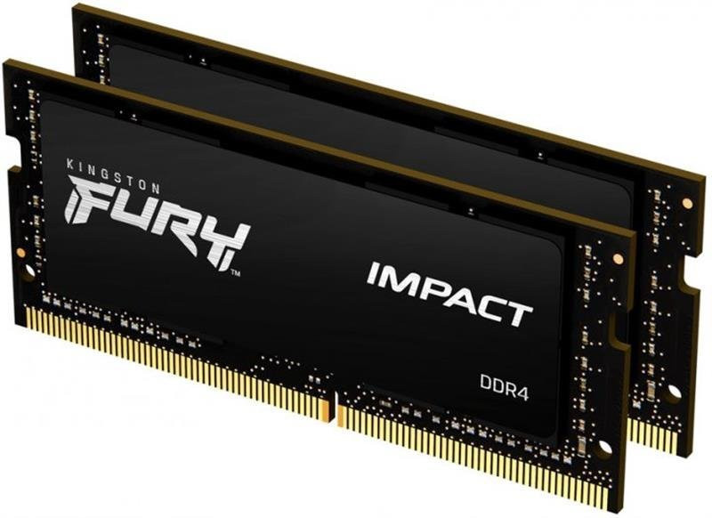 Память для ноутбуков Kingston FURY 64 GB (2x32 GB) SO-DIMM DDR4 3200 MHz Impact (KF432S20IBK2/64)  Фото №0