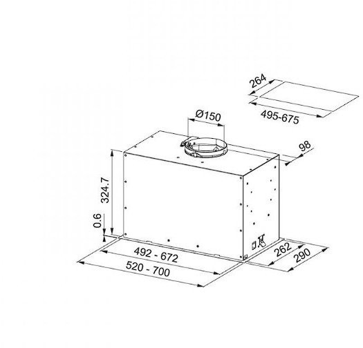 Вытяжка встроенная Franke Box Flush EVO FBFE BK MATT A52 (305.0665.364)  Фото №0