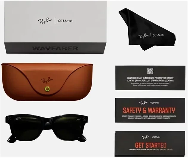 Смарт-очки Ray-Ban Meta Wayfarer Shiny Black Frame Green Lenses (RW4006 601/71 50-22) (Open Box)  Фото №3