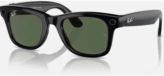 Смарт-очки Ray-Ban Meta Wayfarer Shiny Black Frame Green Lenses (RW4006 601/71 50-22) (Open Box)  Фото №7