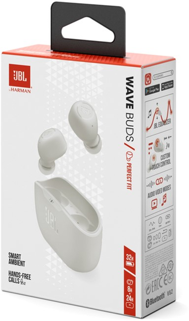 Наушники TWS JBL Tune Buds ушники TWS JBL Tune Buds White (JBLTBUDSWHT)  Фото №8