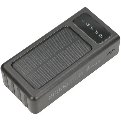 Внешний аккумулятор (повербанк) Extralink EPB-093 30000mAh Preto Solar USB-C Black  Фото №3