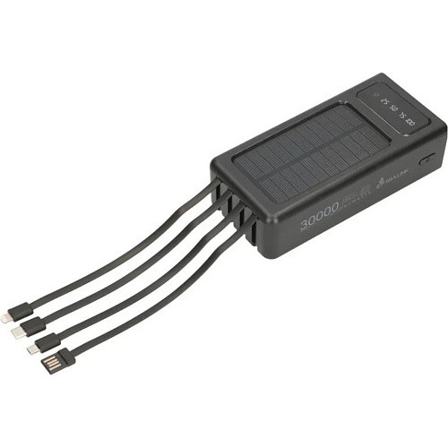 Внешний аккумулятор (повербанк) Extralink EPB-093 30000mAh Preto Solar USB-C Black  Фото №6