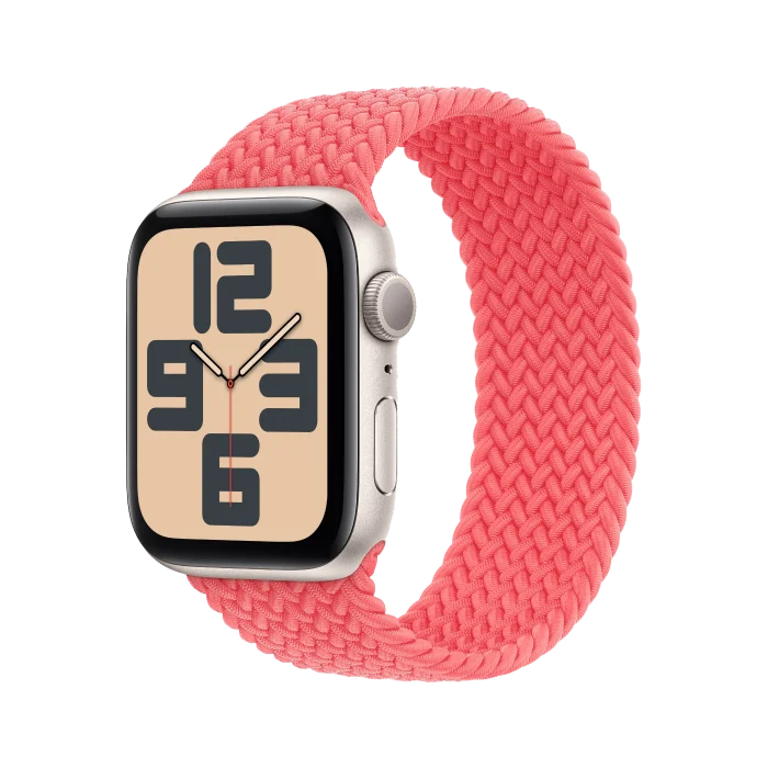 Смарт-часы Apple Watch SE 2 GPS + Cellular 44mm  + Cellular 44mmчас Apple Watch SE 2 GPS + Cellular 44mm Starlight Aluminum Case with Guava Braided So