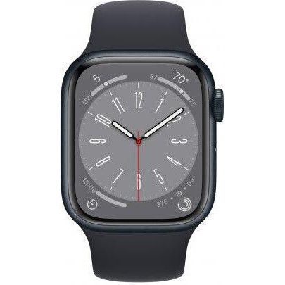 Смарт-годинник Apple Watch Series 8 GPS + Cellular 41mm Midnight Aluminum Case w. Midnight Sport Band S/M (MNUV3)