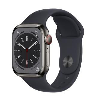 Смарт-годинник Apple Watch Series 8 GPS + Cellular 41mm Graphite S. Steel Case w. Midnight S. Band (MNJJ3/MNVH3)  Фото №0