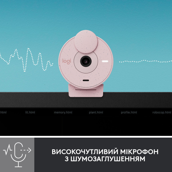 Веб-камера Logitech Brio 300 FHD Rose (960-001448)  Фото №2