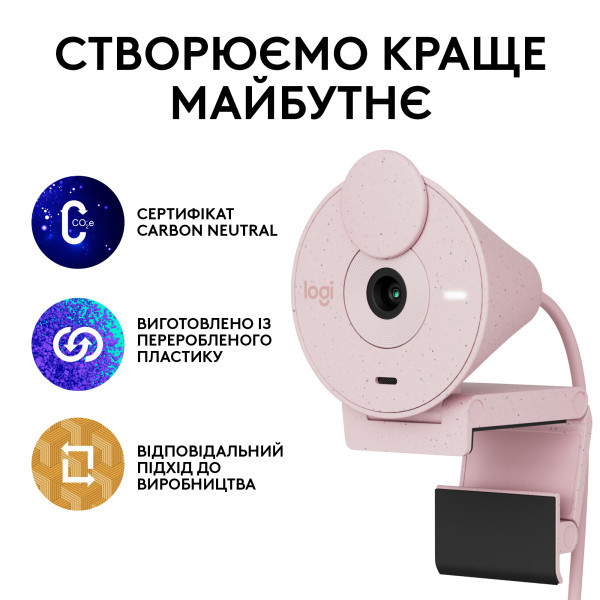 Веб-камера Logitech Brio 300 FHD Rose (960-001448)  Фото №6