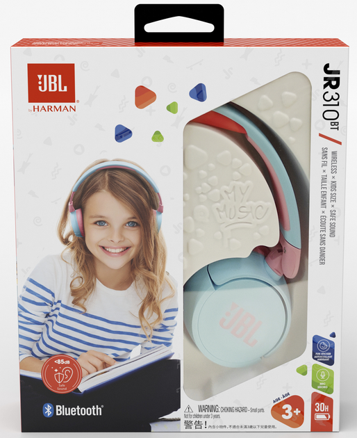 Навушники з мікрофоном JBL JR310BT Blue (JBLJR310BTBLU)  Фото №4