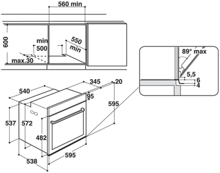 Духовка электрическая Whirlpool W7 OM4 4S1 C  Фото №6