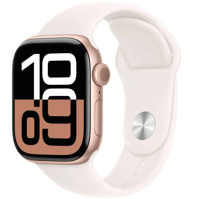 Смарт-часы Apple Watch Series 10 GPS 42mm Rose Gold Alu. Case w. Light Blush Sport Band - S/M (MWWH3)