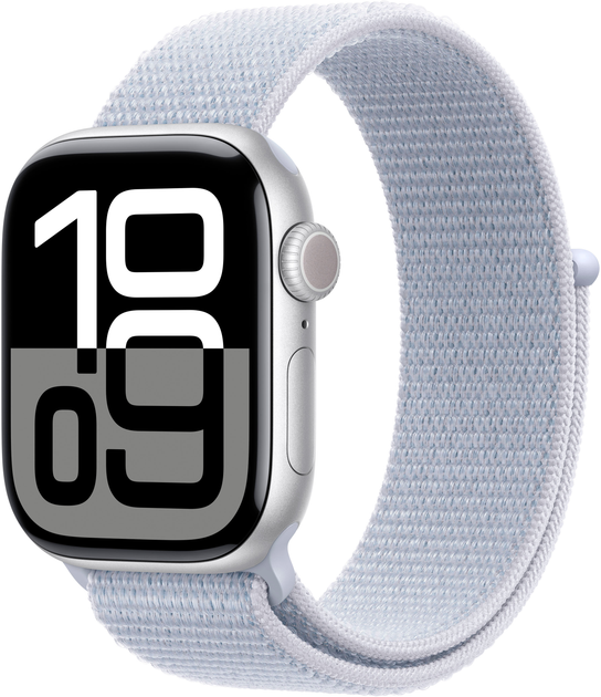 Смарт-часы Apple Watch Series 10 GPS 42mm Silver Aluminum Case w. Blue Cloud Sport Loop (MWWD3)