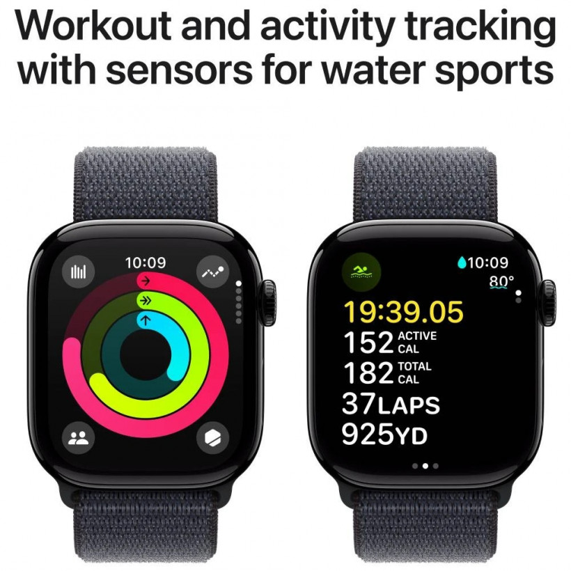 Смарт-часы Apple Watch Series 10 GPS 42mm Jet Black Aluminum Case w. Ink Sport Loop (MWWG3)  Фото №5