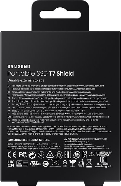 SSD накопичувач Samsung T7 Shield 1 TB Black (MU-PE1T0S)  Фото №9