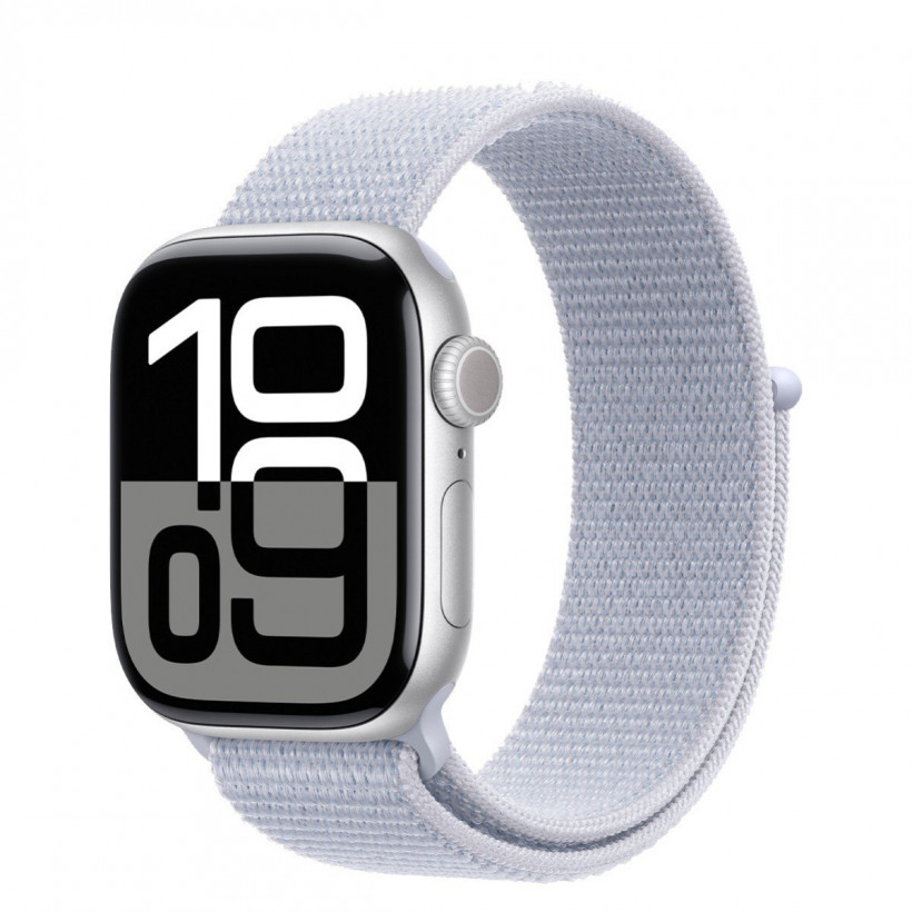 Смарт-годинник Apple Watch Series 10 GPS + Cellular 46mm Silver Aluminum Case w. Blue Cloud S. Loop (MWY23)