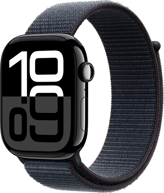 Смарт-часы Apple Watch Series 10 GPS 46mm Jet Black Aluminum Case w. Ink Sport Loop (MWWR3)