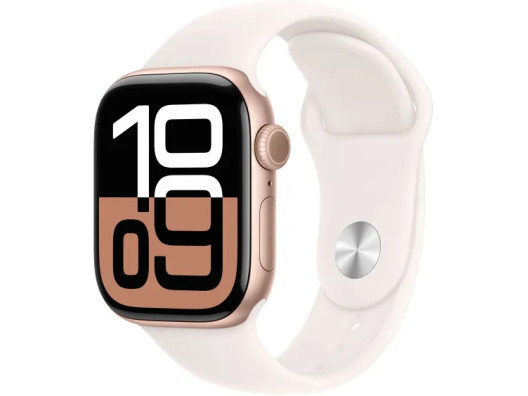 Смарт-часы Apple Watch Series 10 GPS 46mm Rose Gold Alu. Case w. Light Blush Sport Band - M/L (MWWU3)