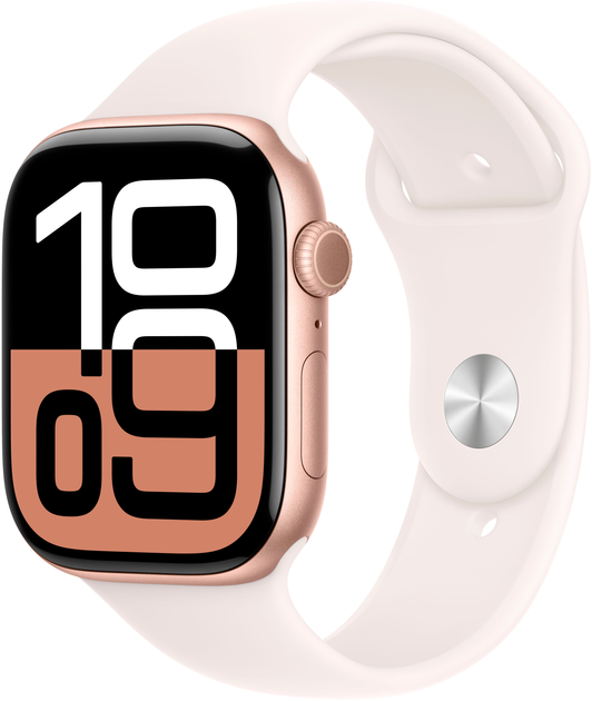 Смарт-часы Apple Watch Series 10 GPS 46mm Rose Gold Alu. Case w. Light Blush Sport Band - S/M (MWWT3)