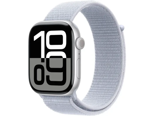 Смарт-часы Apple Watch Series 10 GPS 46mm Silver Aluminum Case w. Blue Cloud Sport Loop (MWWN3)