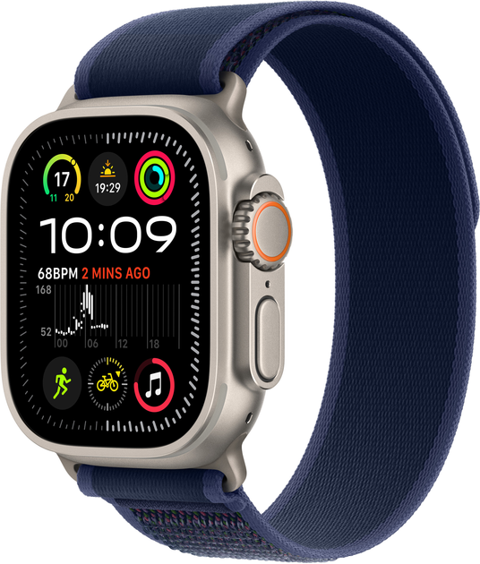 Смарт-часы Apple Watch Ultra 2 GPS + Cellular 49mm Natural Titan. Case w. Blue Trail Loop - M/L (MX4L3)