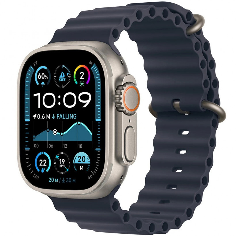 Смарт-годинник Apple Watch Ultra 2 GPS + Cellular 49mm Natural Titanium Case w. Navy Ocean Band (MX4D3)