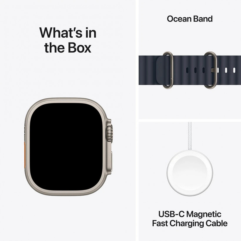 Смарт-годинник Apple Watch Ultra 2 GPS + Cellular 49mm Natural Titanium Case w. Navy Ocean Band (MX4D3)  Фото №7