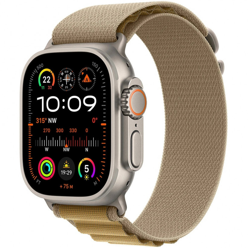 Смарт-годинник Apple Watch Ultra 2 GPS + Cellular 49mm Natural Titan. Case w. Tan Alpine Loop - Large (MX4H3)