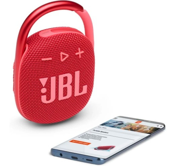 Портативні колонки JBL Clip 4 Red (JBLCLIP4RED)  Фото №7