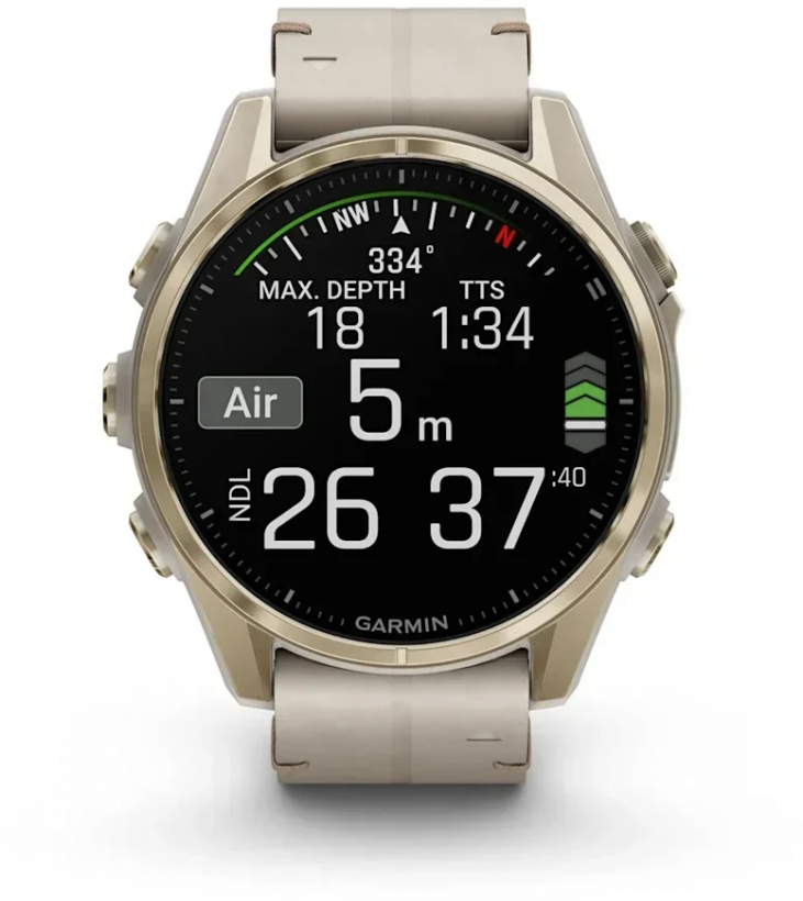 Спортивний годинник Garmin Fenix 8 43mm Amoled Sapphire Soft Gold with Limestone Leather Band (010-02903-40)  Фото №7