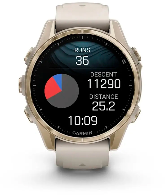 Спортивний годинник Garmin Fenix 8 43mm Amoled AMOLED Sapphire Soft Gold w. Fog Gray/Dark Sandstone S. Band (010-02903-10/11)  Фото №10