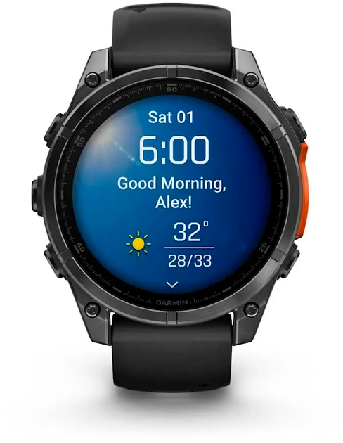 Спортивные часы Garmin Fenix ??8 47mm Amoled Slate Gray with Black Silicone Band (010-02904-00)  Фото №4