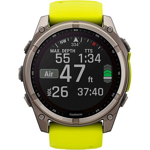 Спортивные часы Garmin Fenix ??8 47mm Solar Sapphire Titanium w. Amp Yellow/Graphite Silicone Band (010-02906-20/21)  Фото №8