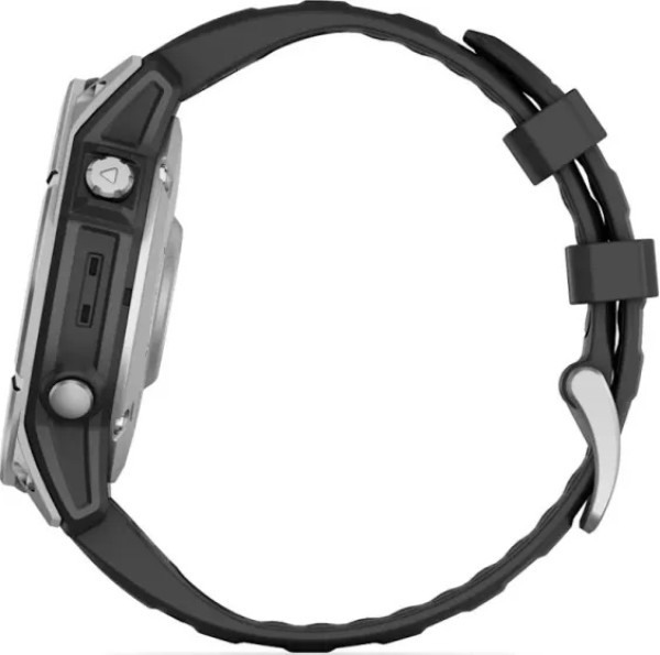 Спортивные часы Garmin Fenix ??E 47mm Amoled Stainless Steel with Black Silicone Band (010-03025-02/00)  Фото №1