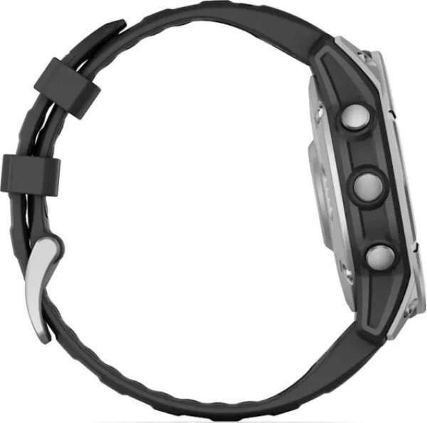 Спортивные часы Garmin Fenix ??E 47mm Amoled Stainless Steel with Black Silicone Band (010-03025-02/00)  Фото №2