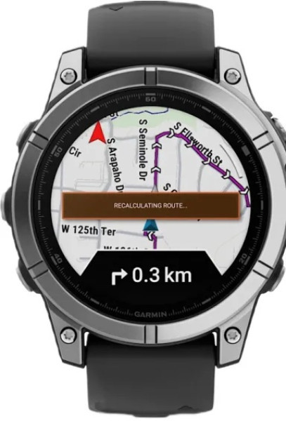 Спортивные часы Garmin Fenix ??E 47mm Amoled Stainless Steel with Black Silicone Band (010-03025-02/00)  Фото №4