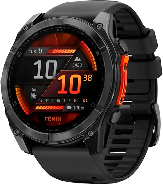 Спортивные часы Garmin Fenix ??8 51mm AMOLED Slate Gray with Black Silicone Band (010-02905-00)