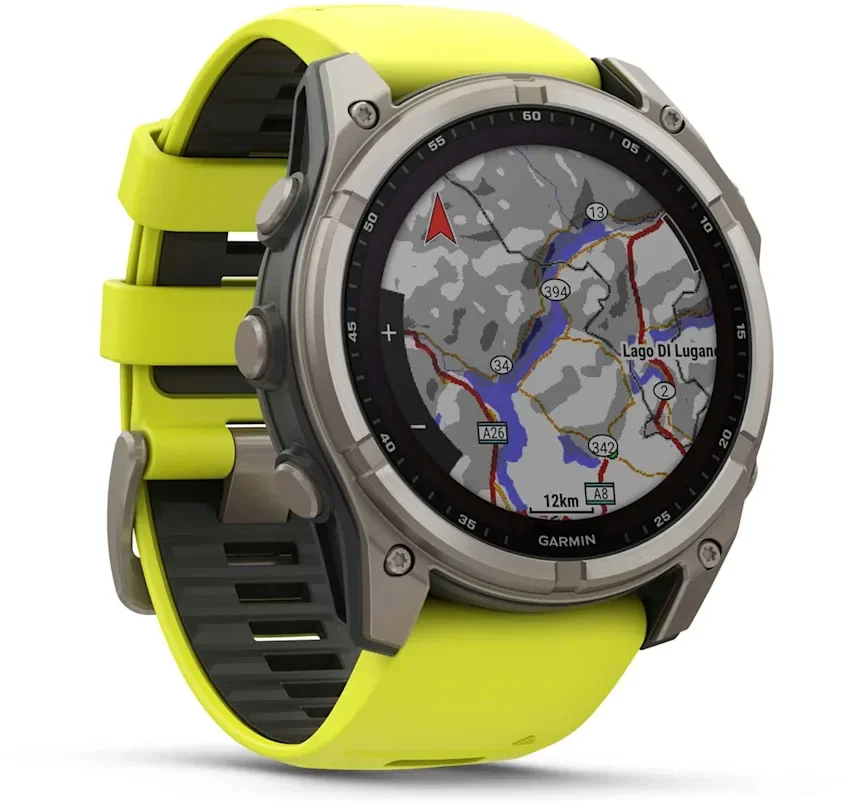 Спортивные часы Garmin Fenix ??8 51mm Solar Sapphire Titanium w. Amp Yellow/Graphite Silicone Band (010-02907-20/21)  Фото №4