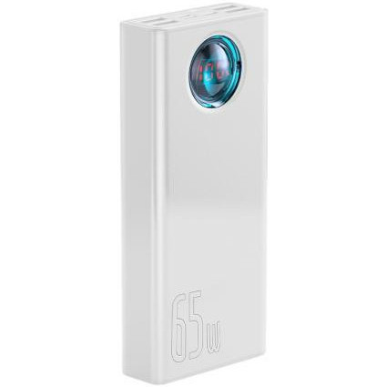 Зовнішній акумулятор (павербанк) Baseus Amblight Digital Display Quick Charge 65W 30000mAh White (PPLG-A02, PPLG000102)  Фото №0