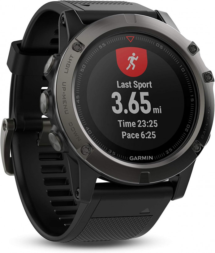 Смарт-часы Garmin Fenix 5x Slate Gray Sapphire With Black Band (010-01733-00)  Фото №3