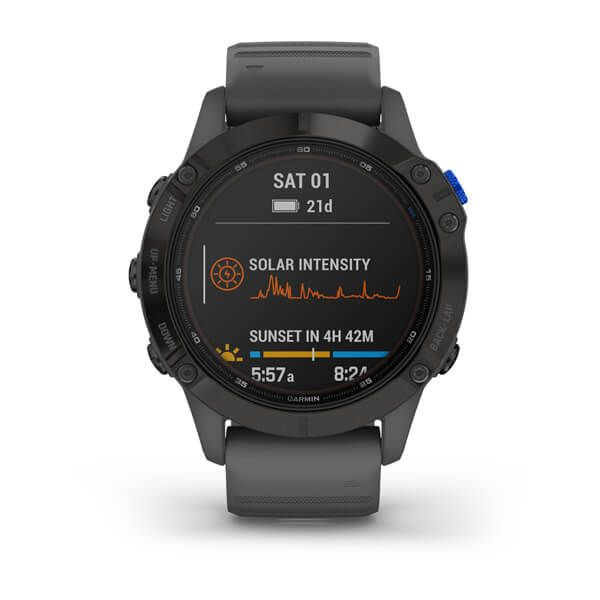 Смарт-годинник Garmin Fenix 6 Pro Solar Edition Black With Gray Band (010-02410-11/10)  Фото №6